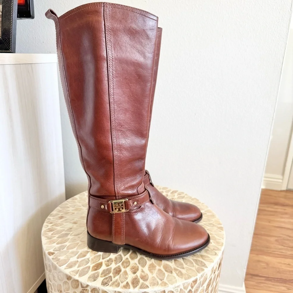 Tory Burch Alessandra Tall Leather Riding Boots size 5M